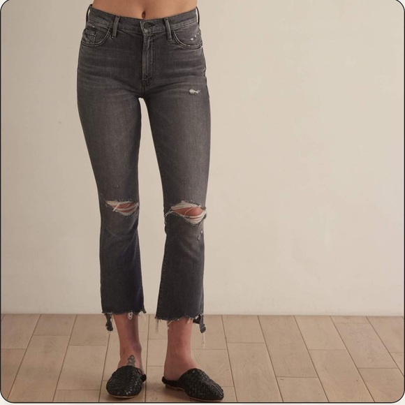 Mother Superior The Insider Crop Step Chew Jeans in Pedal To The Metal D… - Picture 4 of 11